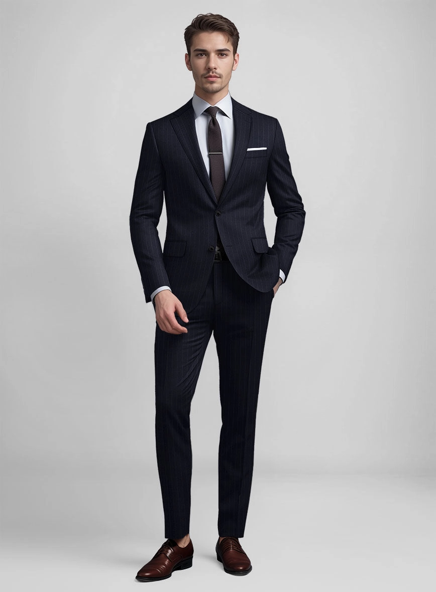 Guabello Dark Blue Pinstripe Suit
