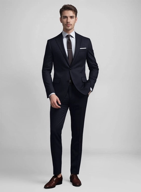 Guabello Dark Blue Pinstripe Suit