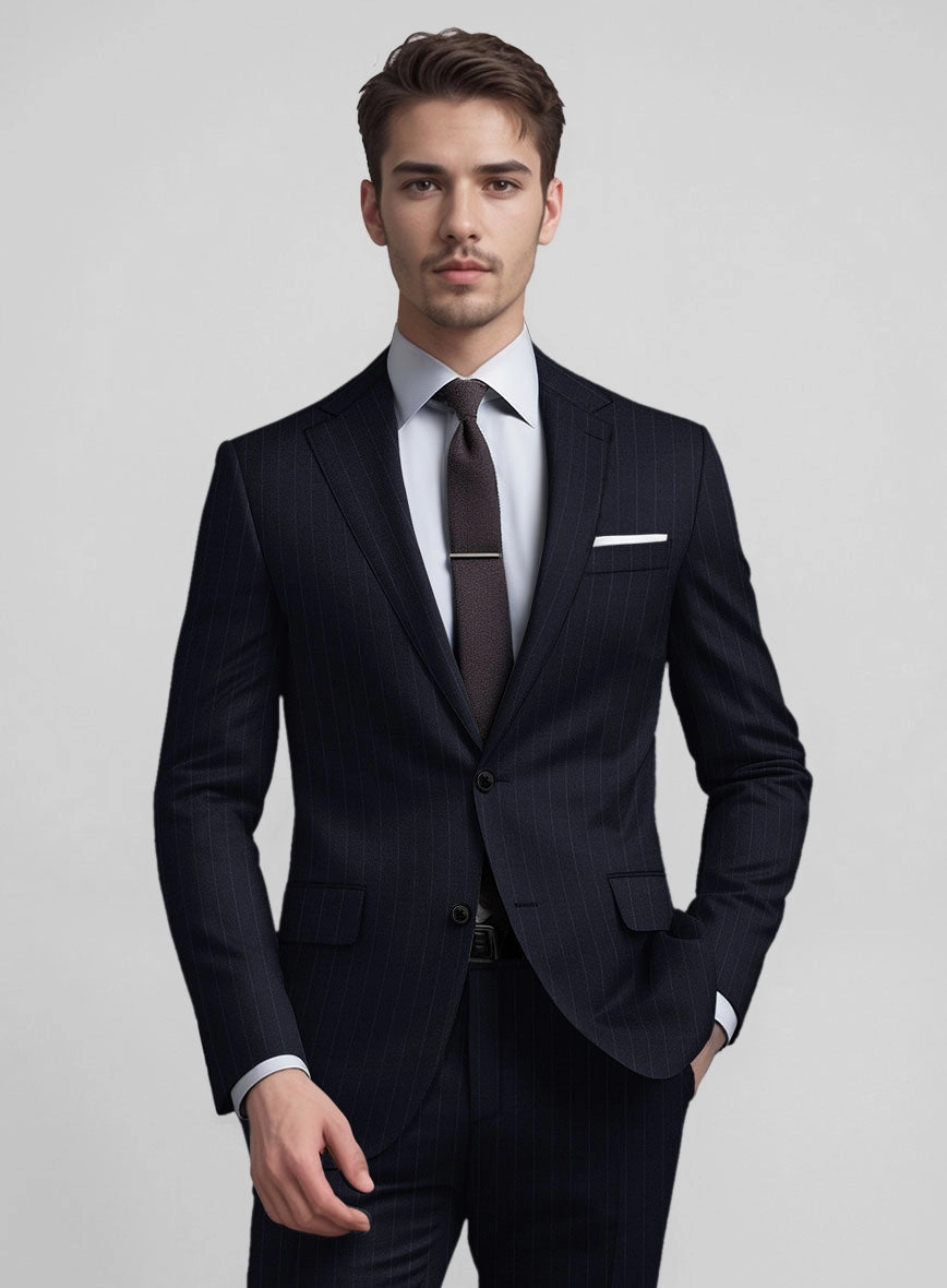 Guabello Dark Blue Pinstripe Suit