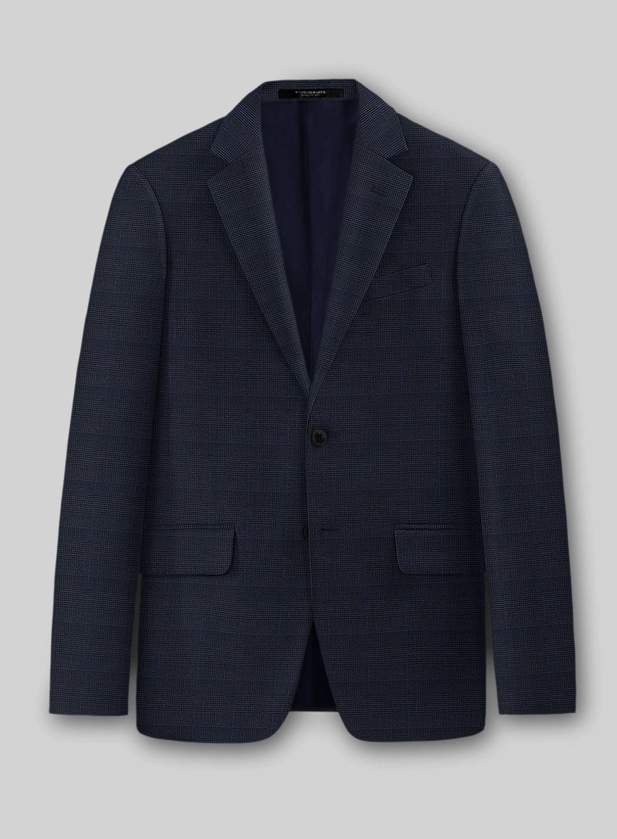 Guabello Dark Blue Prince Of Wales Suit