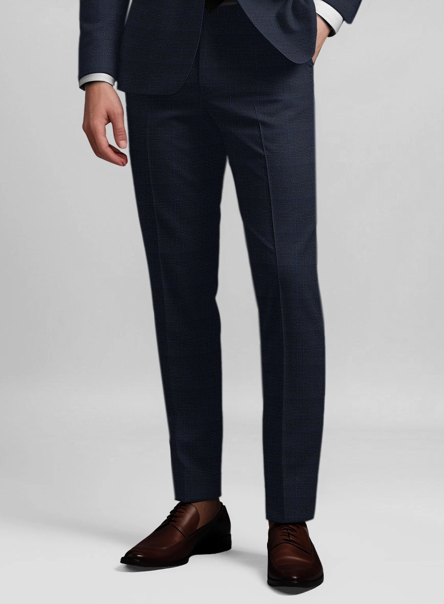Guabello Dark Blue Prince Of Wales Suit