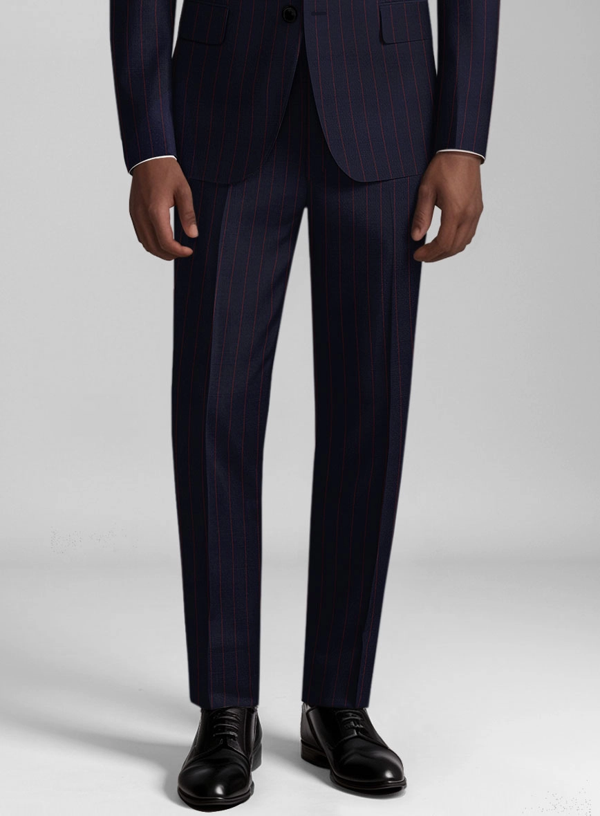 Guabello Dark Blue Rope Stripe Suit