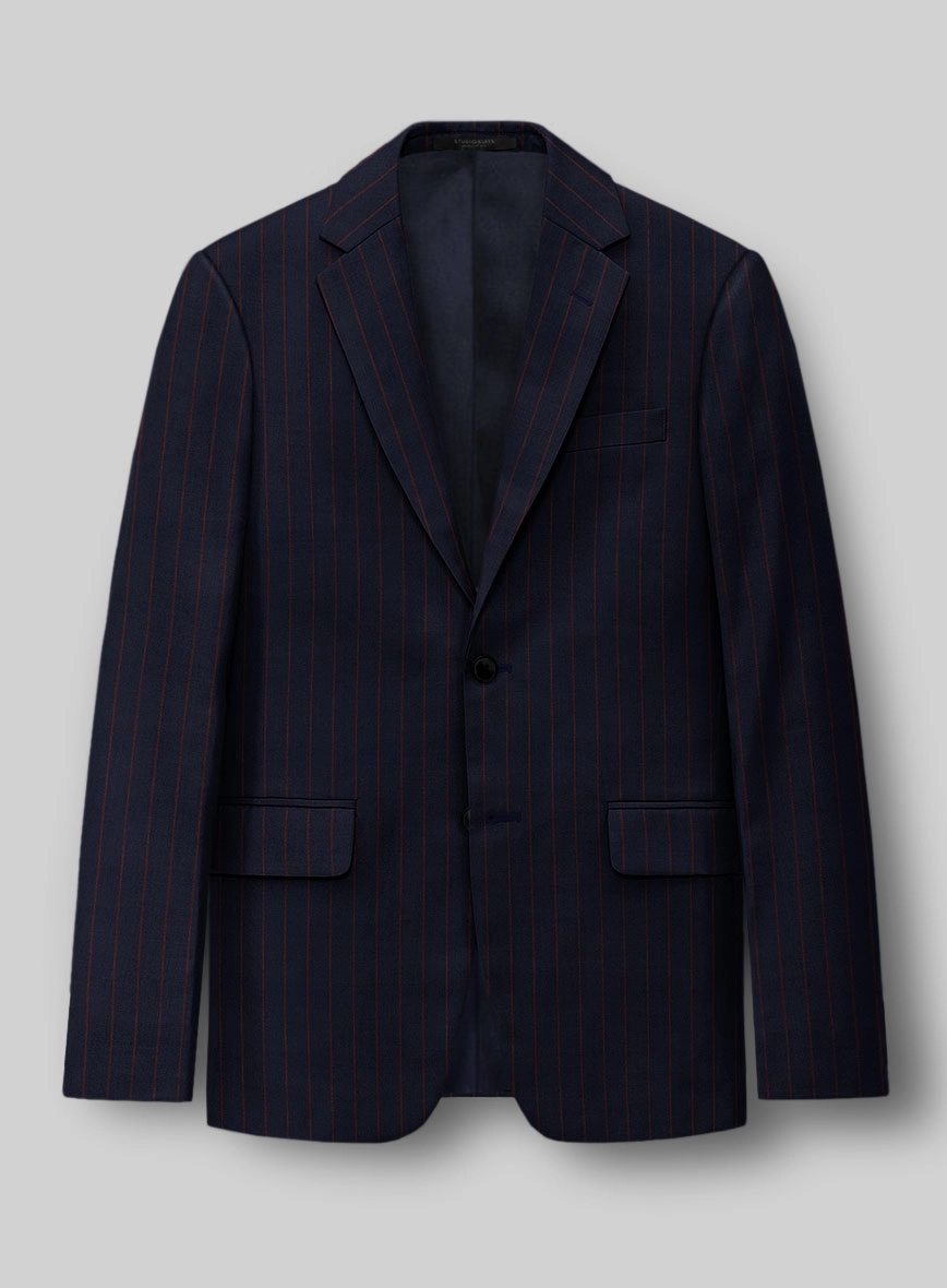Guabello Dark Blue Rope Stripe Suit