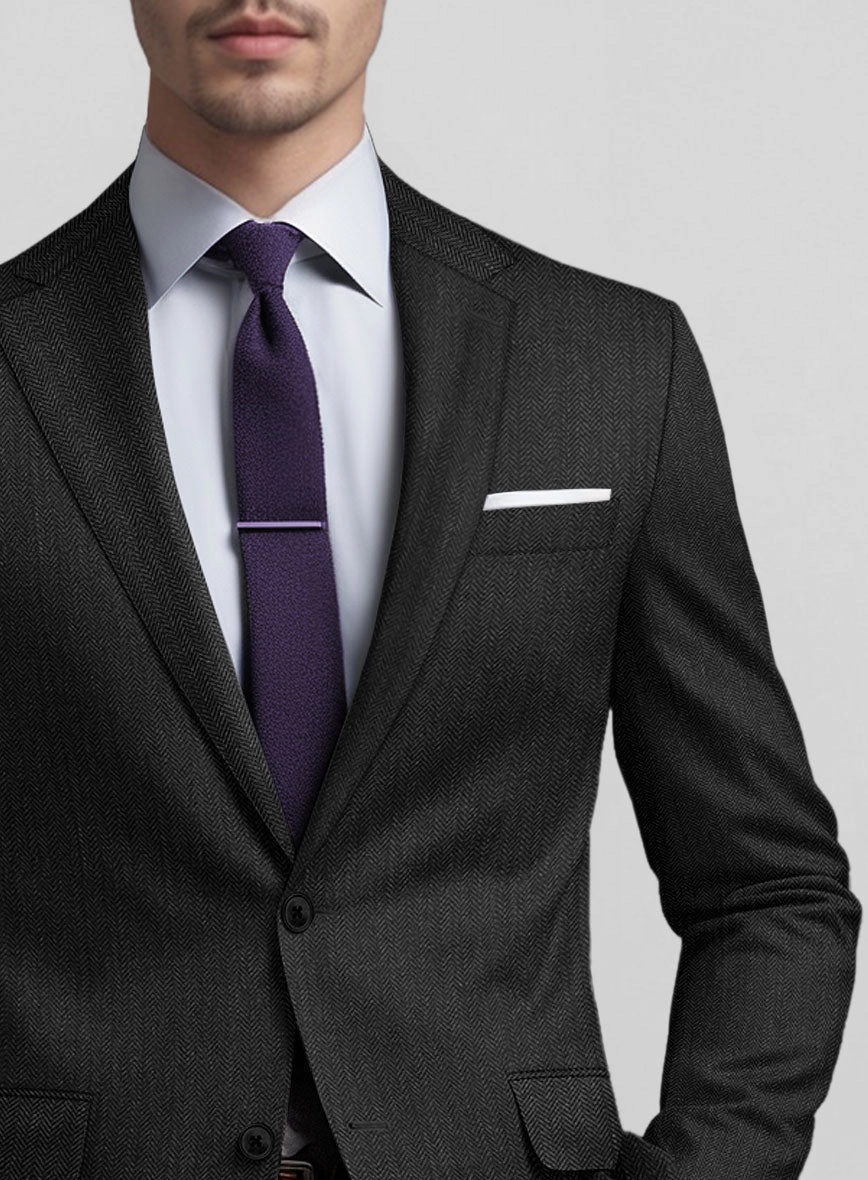 Guabello Dark Gray Herringbone Suit