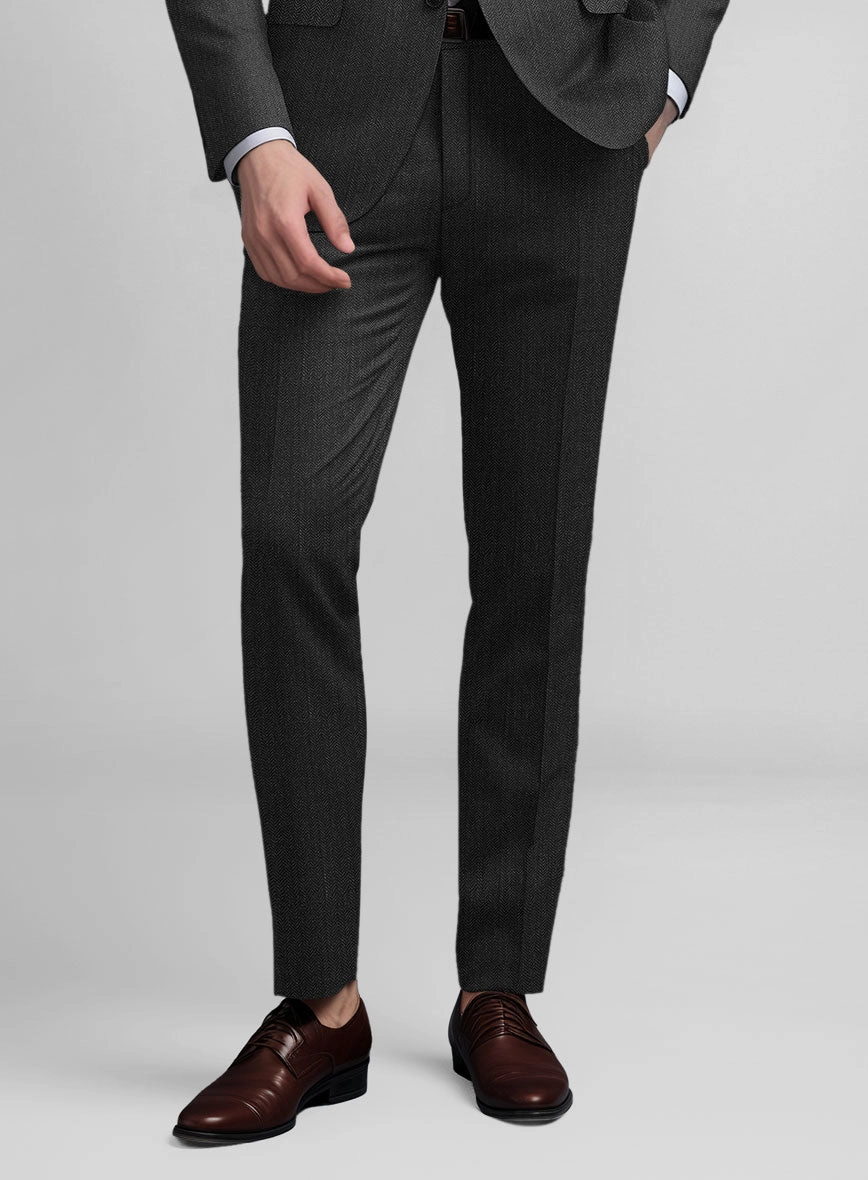 Guabello Dark Gray Herringbone Suit