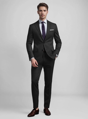 Guabello Dark Gray Herringbone Suit
