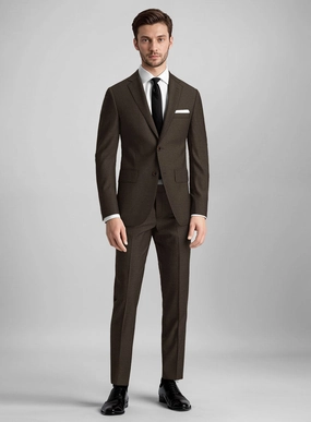 Guabello Espresso Brown Twill Suit