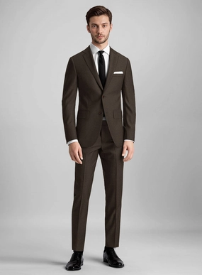 Guabello Espresso Brown Twill Suit