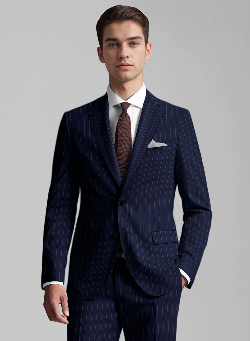 Guabello Royal Blue Rope Stripe Suit
