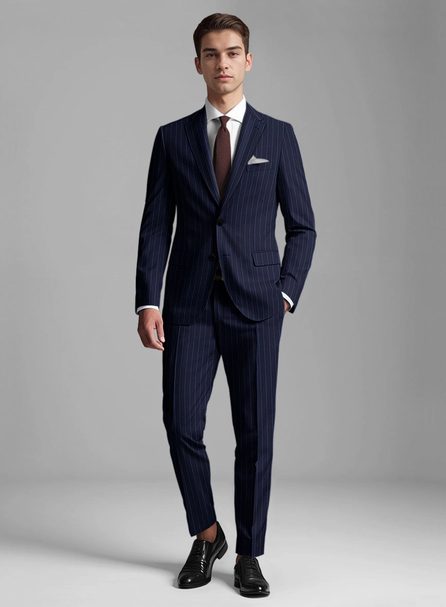 Guabello Royal Blue Rope Stripe Suit