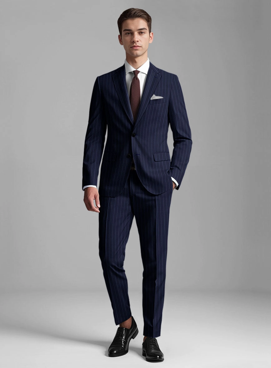 Guabello Royal Blue Rope Stripe Suit