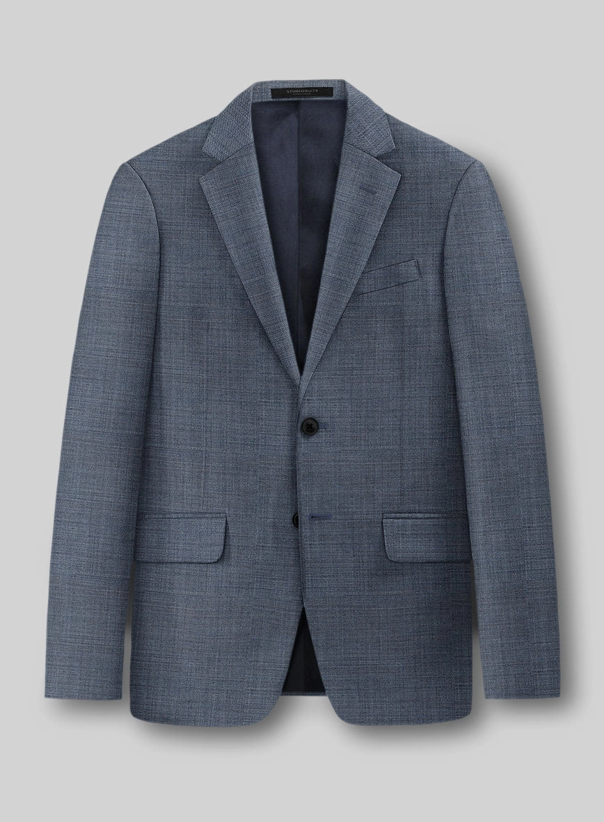 Guabello Steel Blue Sharkskin Suit