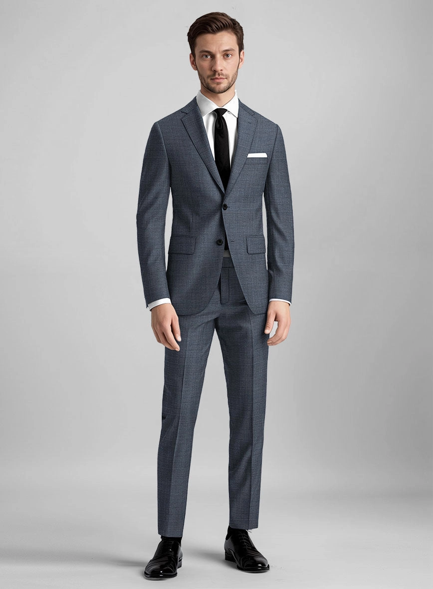 Guabello Steel Blue Sharkskin Suit