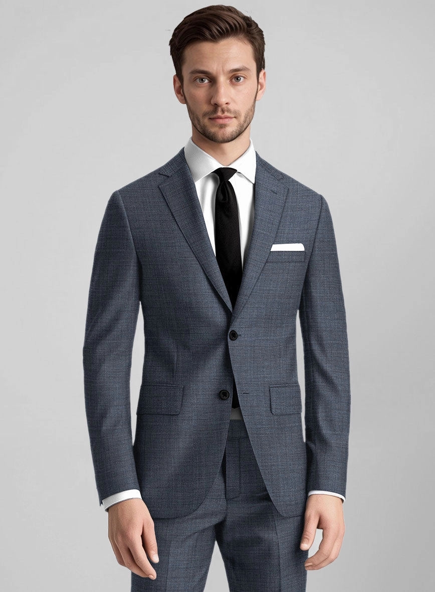 Guabello Steel Blue Sharkskin Suit