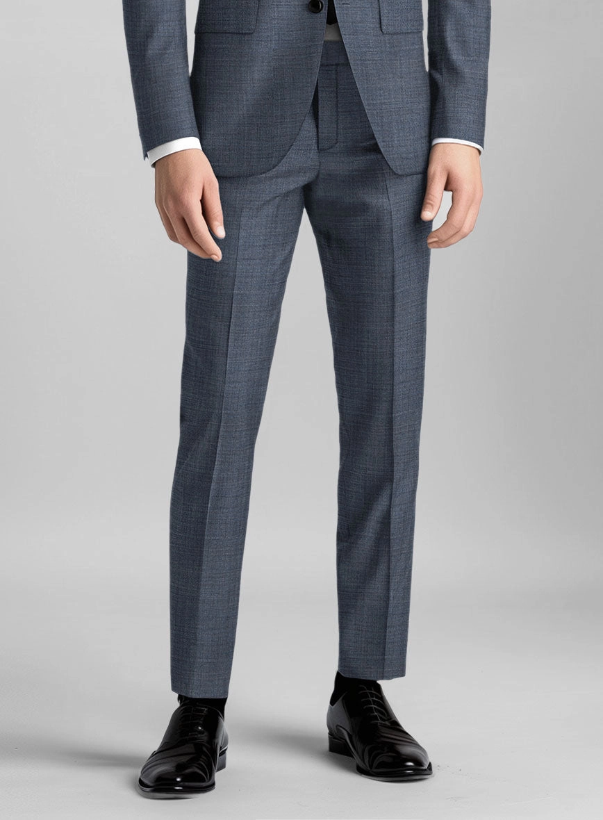 Guabello Steel Blue Sharkskin Suit
