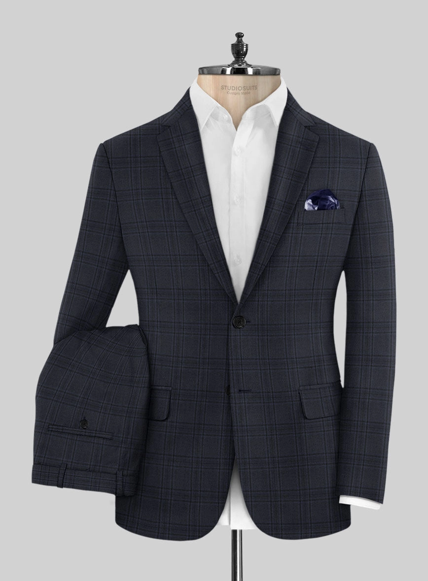 Hardy Minnis Adali Blue Check Wool Suit