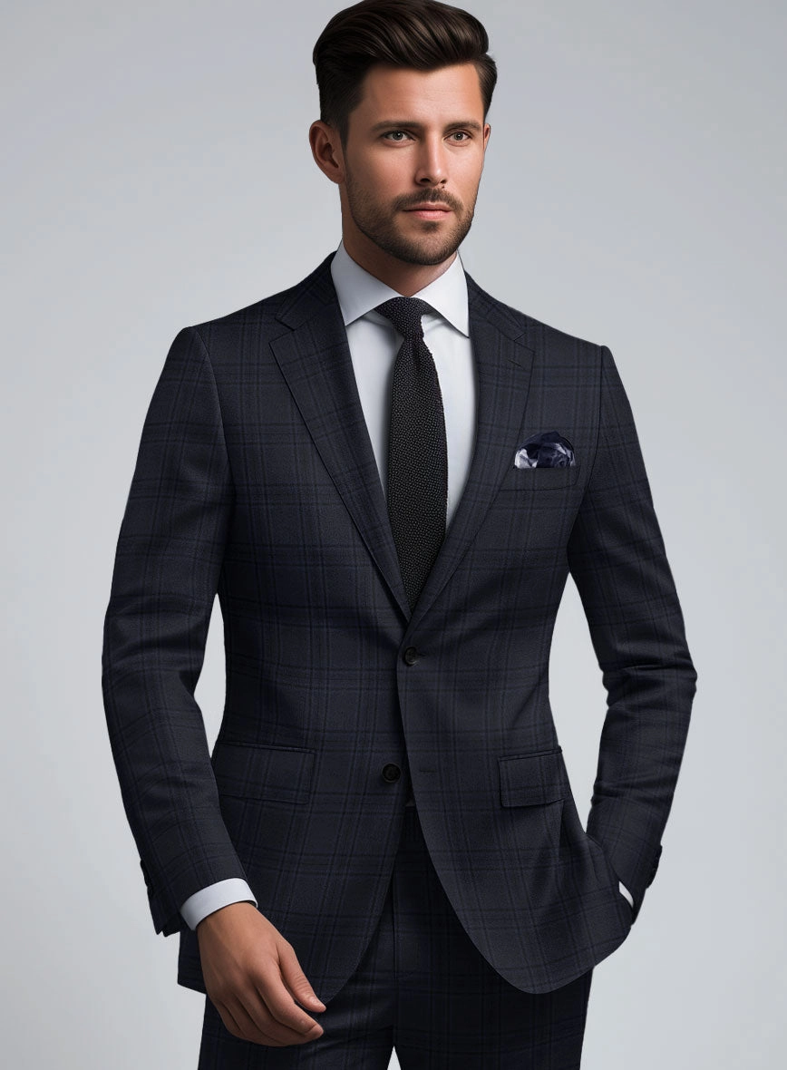 Hardy Minnis Adali Blue Check Wool Suit