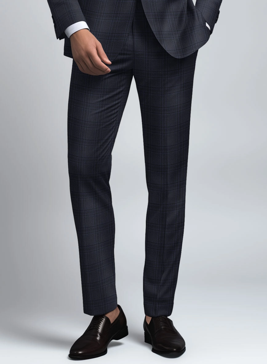 Hardy Minnis Adali Blue Check Wool Suit