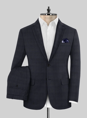 Hardy Minnis Adali Blue Check Wool Suit