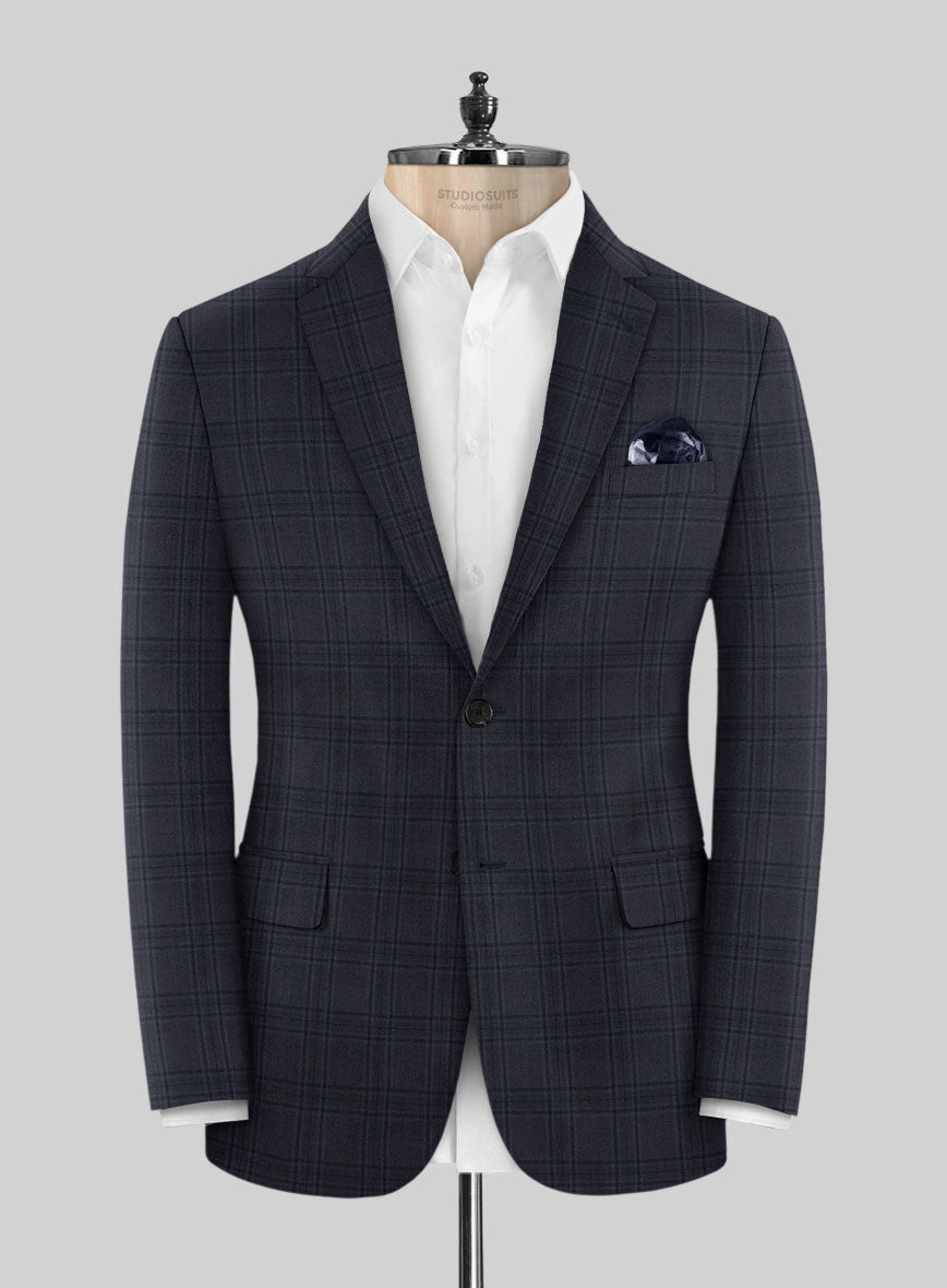 Hardy Minnis Adali Blue Check Wool Suit