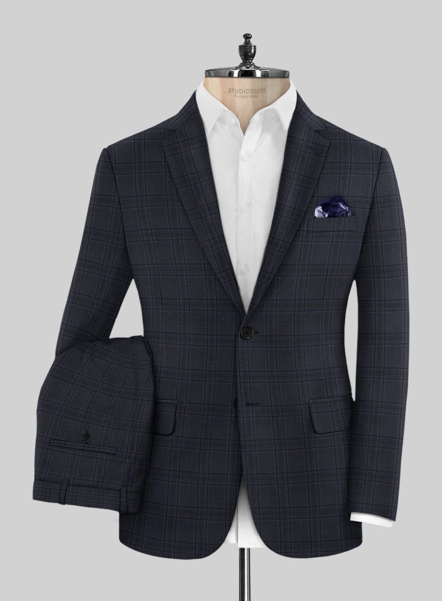 Hardy Minnis Adali Blue Check Wool Suit
