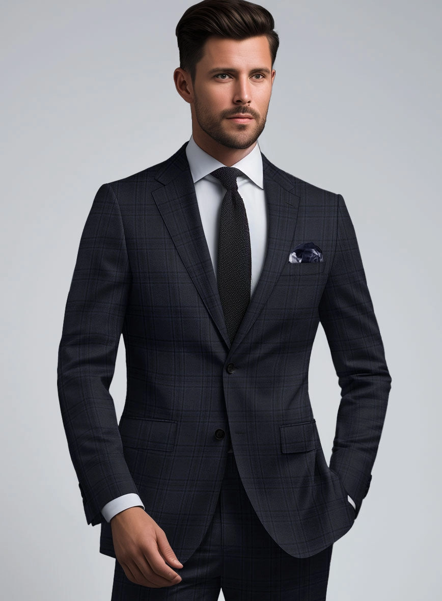 Hardy Minnis Adali Blue Check Wool Suit