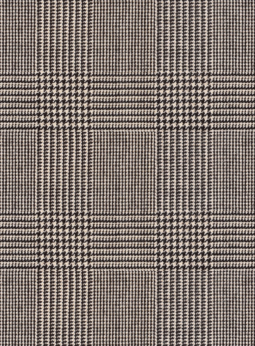 Hardy Minnis Beige Prince of Wales Wool Suit