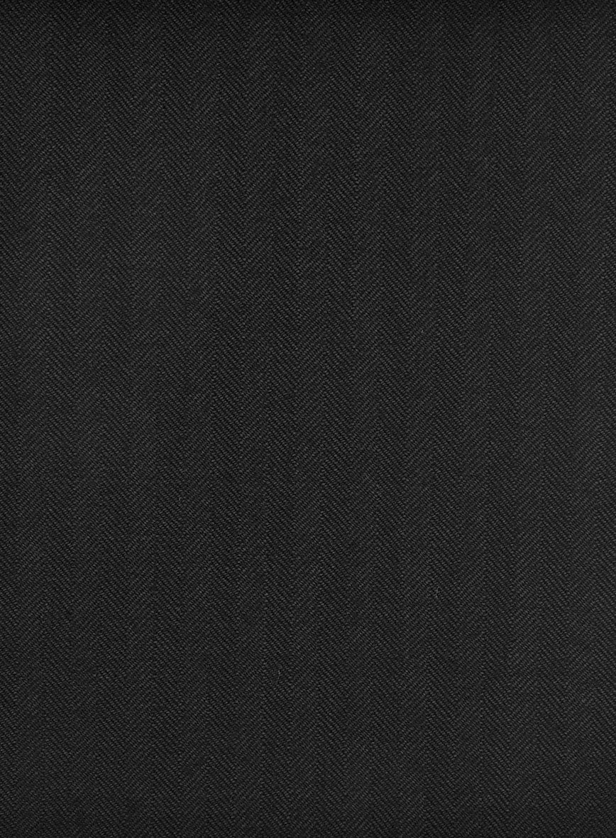 Hardy Minnis Black Herringbone Wool Suit