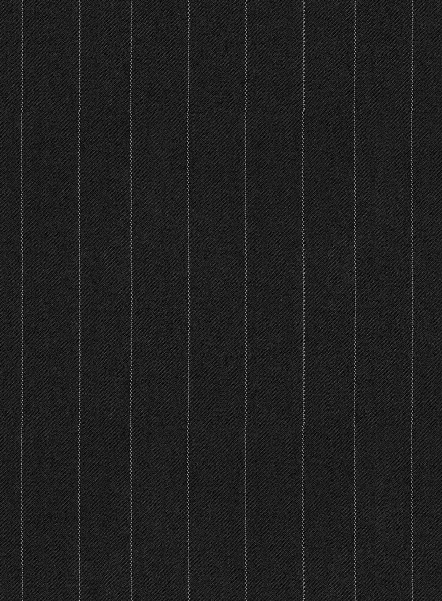 Hardy Minnis Black Pinstripe Wool Suit