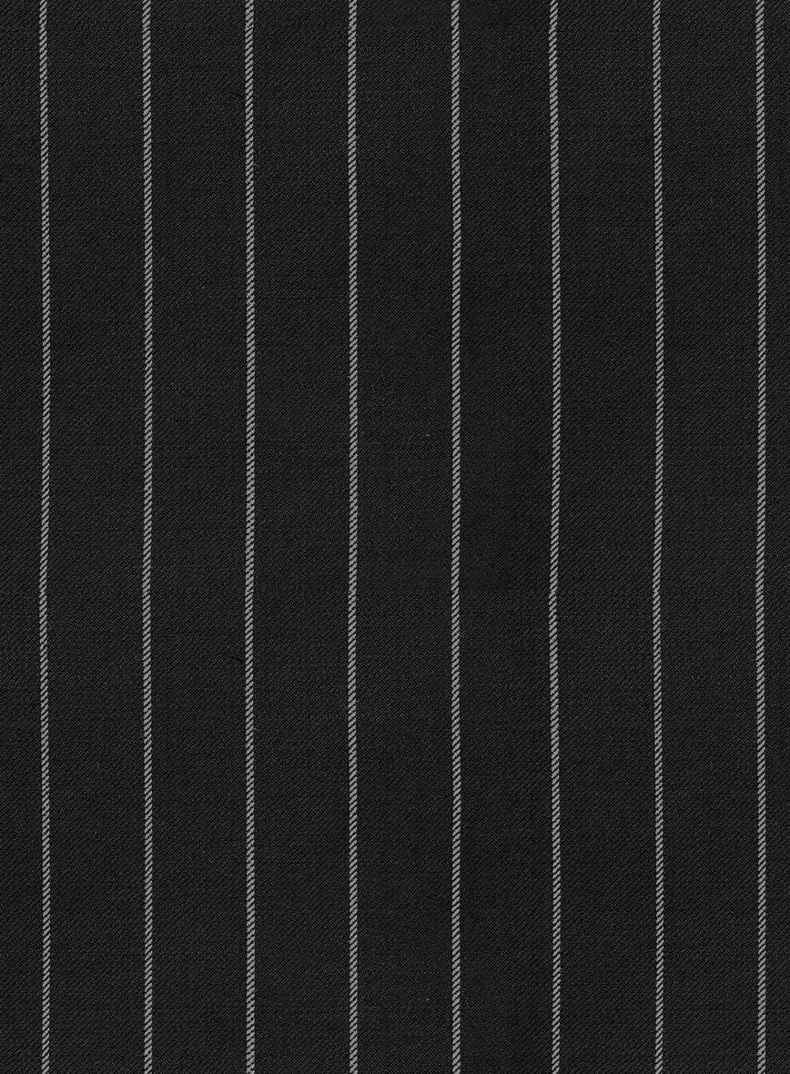 Hardy Minnis Black Rope Stripe Wool Suit