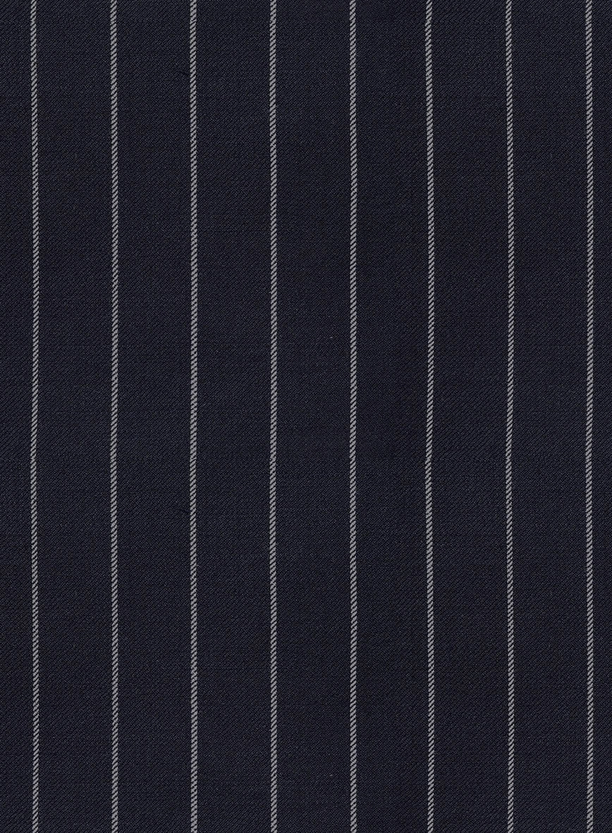 Hardy Minnis Blue Rope Stripe Wool Suit