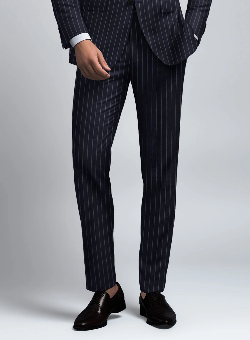 Hardy Minnis Blue Rope Stripe Wool Suit