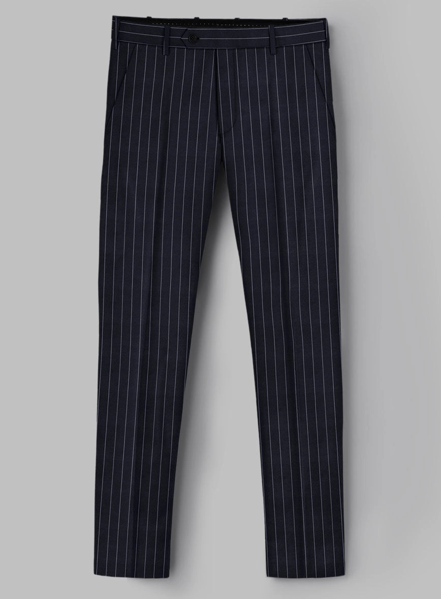 Hardy Minnis Blue Rope Stripe Wool Suit