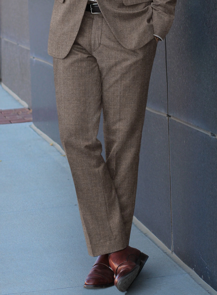 Hardy Minnis Brown Sharkskin Wool Suit