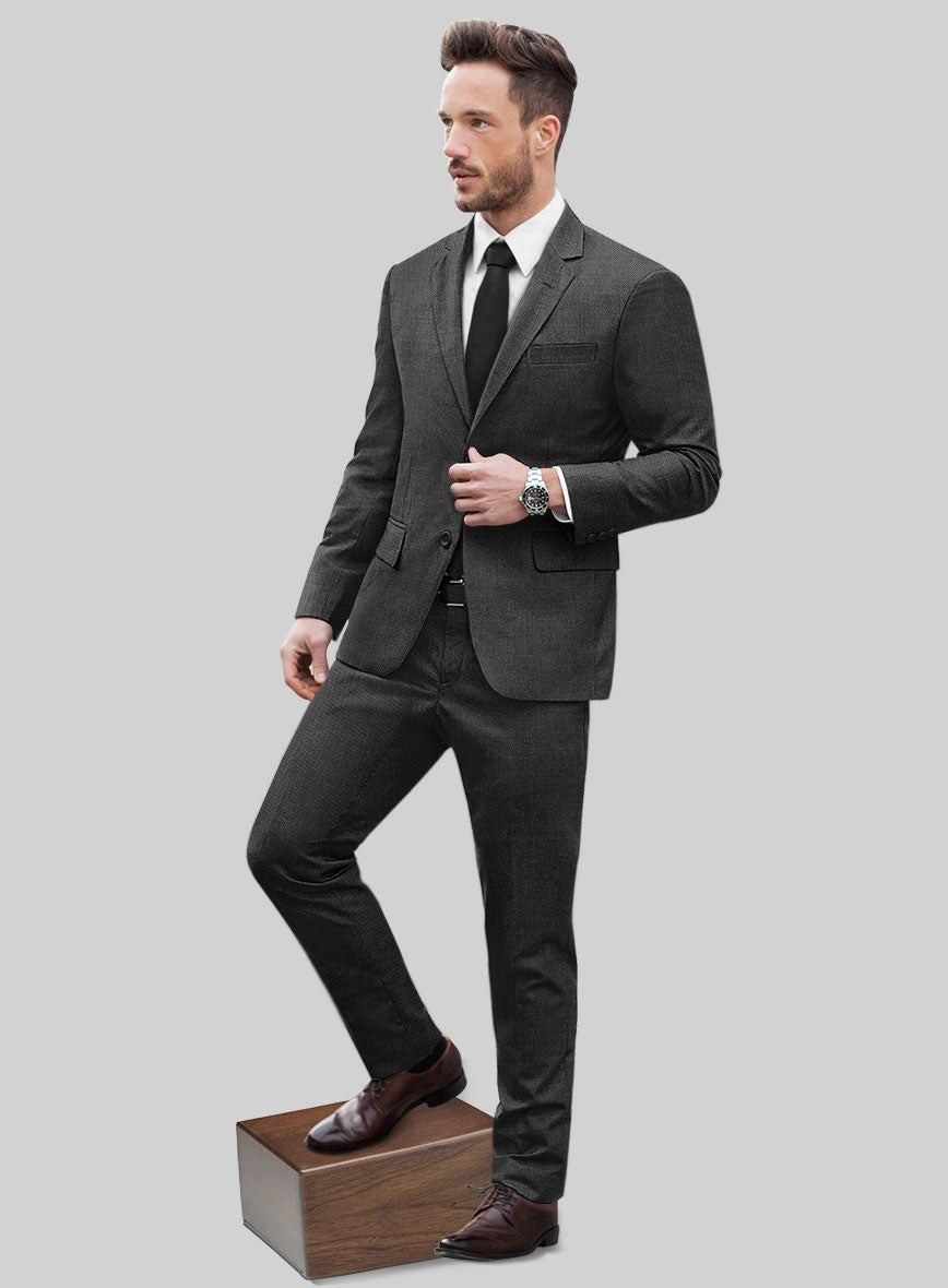 Hardy Minnis Charcoal Birdseye Wool Suit