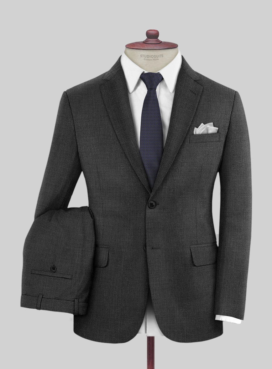Hardy Minnis Charcoal Birdseye Wool Suit