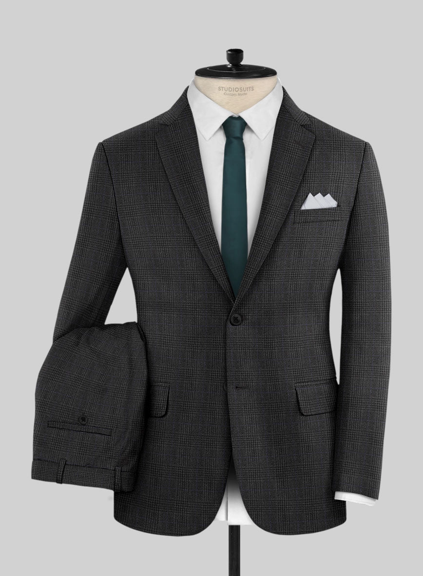 Hardy Minnis Charcoal Check Wool Suit
