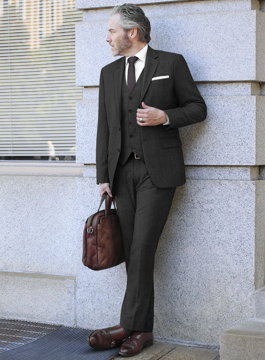Hardy Minnis Charcoal Check Wool Suit
