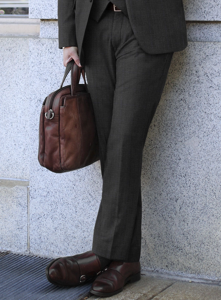 Hardy Minnis Charcoal Check Wool Suit
