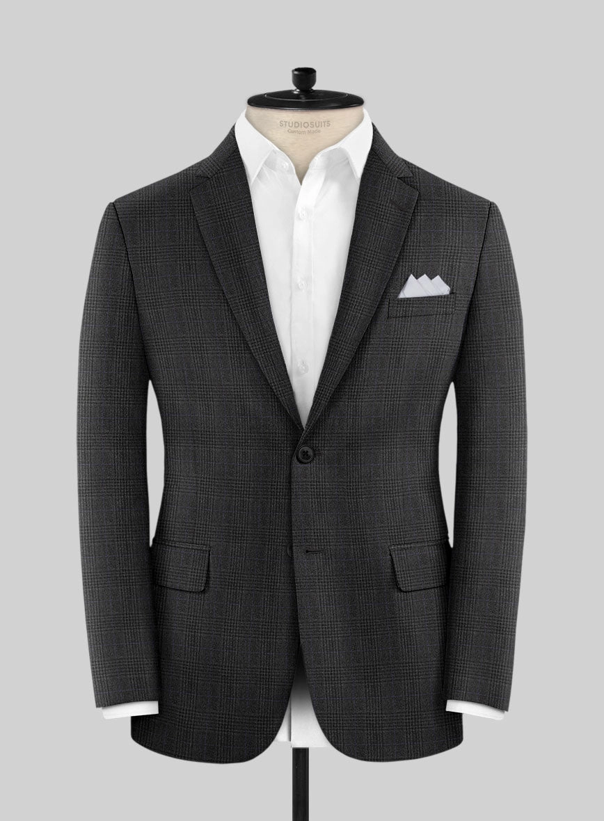 Hardy Minnis Charcoal Check Wool Suit