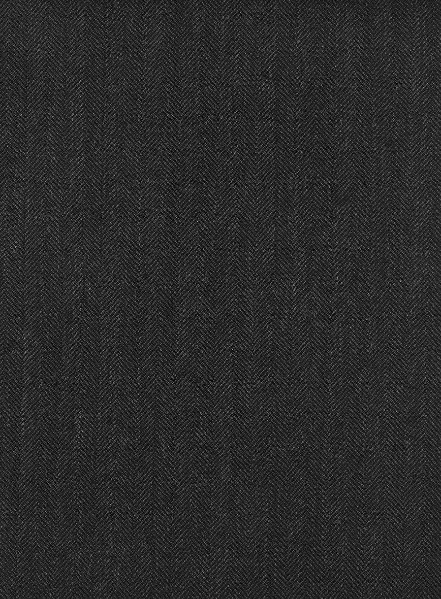 Hardy Minnis Charcoal Herringbone Wool Suit