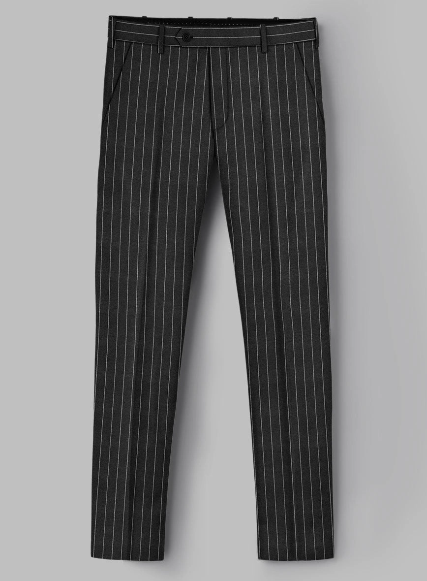 Hardy Minnis Charcoal Rope Stripe Wool Suit