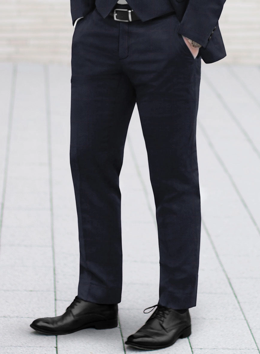 Hardy Minnis Dark Blue Glen Wool Suit