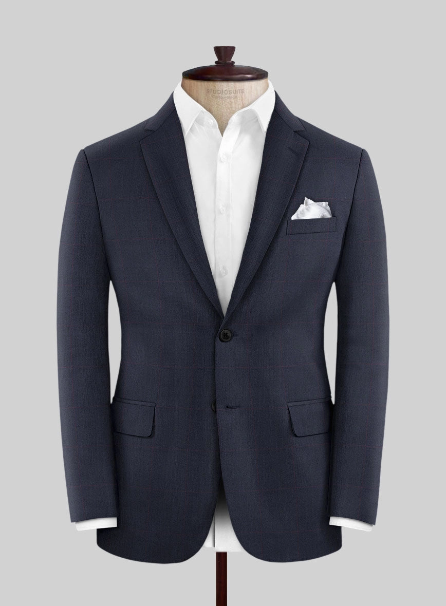Hardy Minnis Dark Blue Glen Wool Suit
