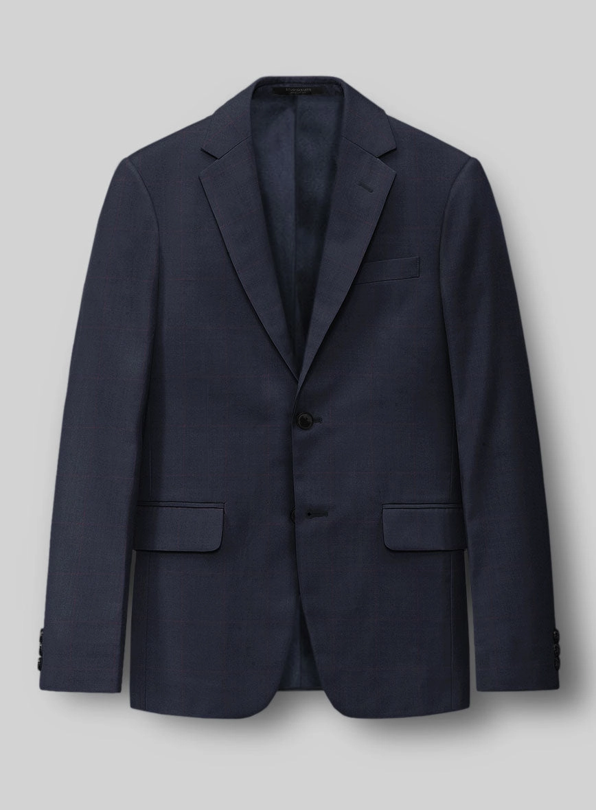 Hardy Minnis Dark Blue Glen Wool Suit