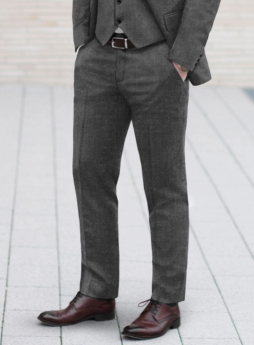 Hardy Minnis Dark Gray Sharkskin Wool Suit