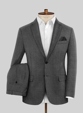 Hardy Minnis Dark Gray Sharkskin Wool Suit