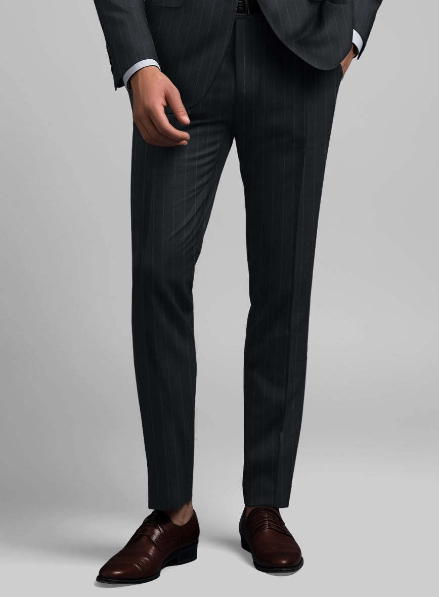 Hardy Minnis Midnight Blue Pinstripe Wool Suit