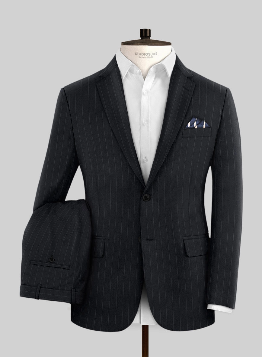 Hardy Minnis Midnight Blue Pinstripe Wool Suit
