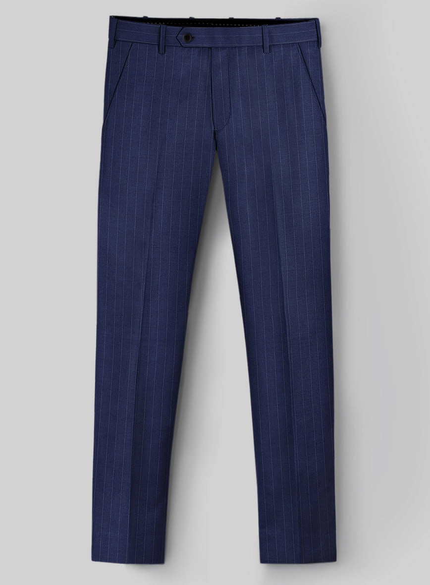 Hardy Minnis Royal Blue Pinstripe Wool Suit